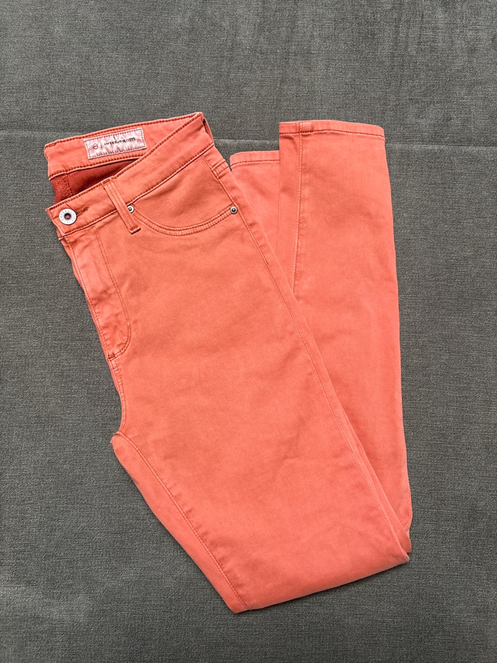 AG x Anthropologie High Rise Abbey Ankle Jeans Coral Pink Size 26